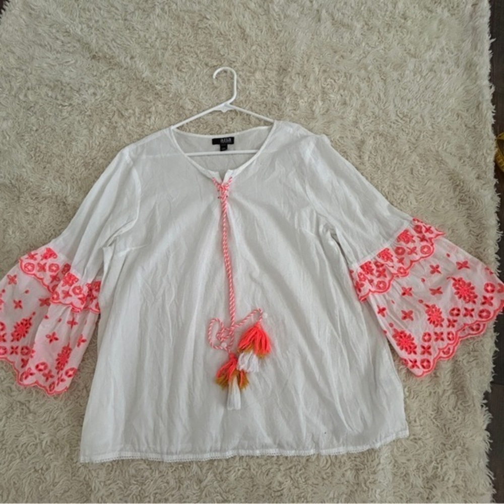 Ana White and Pink Embroidered Women's Top - Picture 7 of 12